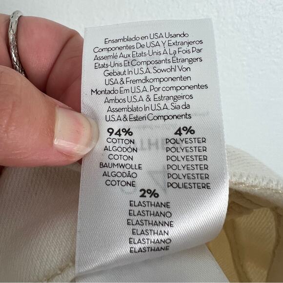 MOTHER | NEW The Rascal Crop Fray Cream Puff Beige Off White High Rise Jeans 24 - Picture 13 of 16